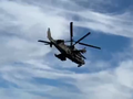 Trực thăng tấn công Ka-52 quân đội Nga xuất kích. Ảnh video Bộ Quốc phòng Nga.