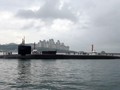 Ngày 25/4/2017, tàu ngầm hạt nhân USS Michigan đến Busan, Hàn Quốc. Ảnh: VOA