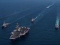 Cụm tấn công tàu sân bay USS Carl Vinson và tàu khu trục Hàn Quốc. Ảnh: RT