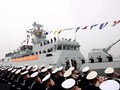 Ngày 28/11/2017, Trung Quốc biên chế tàu hộ vệ hạng nhẹ Toại Ninh Type 056A cho chi đội tàu hộ vệ 17, hải quân Trung Quốc. Ảnh: Sina.