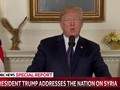 Ngày 13/4/2018, Tổng thống Mỹ Donald Trump tuyên bố liên quân Mỹ - Anh - Pháp tiến hành tấn công Syria. Ảnh: NBC News.