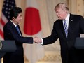 Thủ tướng Nhật Bản Shinzo Abe và Tổng thống Donald Trump tại cuộc họp báo ngày 18/4/2018. Ảnh: AP.