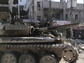 Xe tăng quân đội Syria trên chiến trường Đông Ghouta
