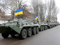 Xe bọc thép quân đội Ukraine triển khai ở miền đông
