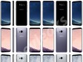 Bức ảnh render cho thấy thiết kế mặt trước và sau của Galaxy S8 với 3 màu mới: Black Sky, Orchid Grey và Arctic Silver.Ảnh: Twitter.