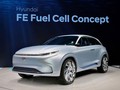 Hyundai FE Fuel Cell Concept sử dụng hệ thống pin nhiên liệu thế hệ thứ 4 của hãng xe Hàn Quốc, được thiết kế để cho công suất và tính năng vận hành tương đương động cơ xăng - 800 km sau mỗi lần sạc.