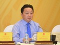 Bộ trưởng Bộ TN&MT Trần Hồng Hà trả lời vấn đề phóng viên hỏi tại họp báo. Ảnh: VGP/Quang Hiếu
