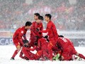 Cầu thủ U23 Việt Nam ăn mừng bàn thắng trong trận Chung kết U23 Châu Á.