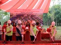 Đại diện lãnh đạo Tập đoàn Ecopark & nhà thầu Ecoba ENT thực hiện nghi lễ khởi công nhà máy xử lý nước thải thứ 4.