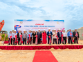 Đại diện Chủ đầu tư cùng các đối tác thực hiện nghi thức động thổ công viên nước tại dự án KN Paradise