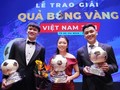 Chủ nhân Quả bóng vàng Việt Nam 2021: Hoàng Đức, Huỳnh Như và Văn Ý. Ảnh màn hình.