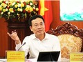 Bộ trưởng Nguyễn Mạnh Hùng phát biểu tại buổi tiếp đoàn tỉnh Bình Phước. Ảnh: MIC.