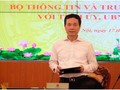 Bộ trưởng Bộ TT&TT Nguyễn Mạnh Hùng phát biểu tại Hội nghị. ảnh MIC