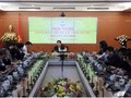 Bộ trưởng Nguyễn Mạnh Hùng phát biểu tại Hội nghị giao ban. Ảnh MIC
