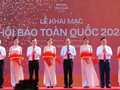 Lãnh đạo Chính phủ, Bộ, Ban ngành cắt băng khai trương Hội báo toàn quốc 2024.