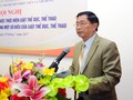 GS TS Dương Nghiệp Chí tại một hội thảo khoa học về TDTT. Ảnh ST