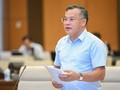 Thứ trưởng Bộ Công an Nguyễn Văn Long báo cáo với Uỷ ban Thường vụ Quốc hội về đề án đấu giá biển số xe ô tô