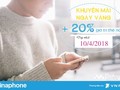 Nạp thẻ ngày 10/4, thuê bao VinaPhone sẽ được tặng 20% giá trị thẻ nạp (ảnh: VinaPhone)