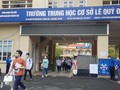 Các thí sinh tại điểm thi THCS Lê Quý Đôn, Cầu Giấy
