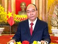 Chủ tịch nước Nguyễn Xuân Phúc gửi lời chúc Tết Nhâm Dần 2022 từ Phủ Chủ tịch (Hà Nội).