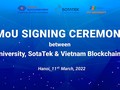 Một thỏa thuận hợp tác nghiên cứu phát triển và đào tạo, quảng bá Blockchain đã được ký kết giữa 3 đơn vị là Đại học FPT, Sotatek và VBU