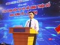 Tổng biên tập báo Kinh tế và Đô thị, ông Nguyễn Thành Lợi phát biểu tại sự kiện ra mắt Tòa soạn hội tụ và Hệ sinh thái số