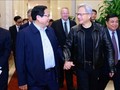 Thủ tướng Phạm Minh Chính và Chủ tịch NVIDIA Jensen Huang (ảnh: VGP)