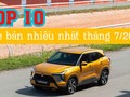 Top 10 ô tô bán chạy nhất tháng 7