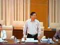 Chủ nhiệm UBTCNS của Quốc hội Phùng Quốc Hiển trong một phiên họp về ngân sách nhà nước. Ảnh TL