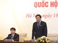 Tổng Thư ký Quốc hội Nguyễn Hạnh Phúc phát biểu tại họp báo