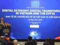 Ông Giorgio Aliberti, Đại sứ châu Âu tại Việt Nam phát biểu khai mạc Hội nghị bàn tròn Kinh tế số, chuyển đổi số tại Việt Nam và hiệp định EVFTA.