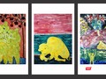 Tranh của họa sĩ Bùi Hoàng Dương với cảm hứng từ hình tượng con chó (Ảnh: Họa sĩ cung cấp)