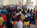 Tập huấn công tác đón người về cách ly tại Ký túc xá (KTX) ĐGQG TP.HCM (Ảnh: BQL KTX cung cấp)