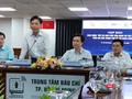 Ông Lê Quốc Cường – Phó Giám đốc Sở Thông tin và Truyền thông phát biểu tại họp báo sáng 25/6, khởi động Hội thi trí tuệ nhân tạo, thúc đẩy hệ sinh thái AI (Ảnh: Hòa Bình)