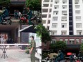Chung cư Thái An 2 bị phong tỏa cách ly vì có bệnh nhân từ Đà Nẵng về nghi nhiễm COVID-19 (Ảnh: Hòa Bình ghép)
