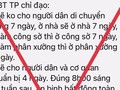 TP.HCM khẳng định người dân cẩnh thận với tin giả “không cho người dân di chuyển trong 7 ngày”. Ảnh chụp màn hình
