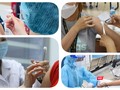 Sáng nay, TP.HCM bắt đầu chiến dịch tiêm vaccine COVID-19 cho đối tượng trẻ em từ 12-17 tuổi. Ảnh: Hoà Bình ghép