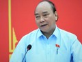 Chủ tịch nước Nguyễn Xuân Phúc tại Hội nghị tiếp xúc trực tuyến giữa tổ đại biểu Quốc hội TP.HCM với cử tri huyện Củ Chi và huyện Hóc Môn. Ảnh: Sỹ Đông