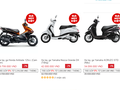 Một số mẫu xe máy ăn khách đang được rao bán trên Lazada. Ảnh chụp màn hình website Lazada vào ngày 1/6/2016