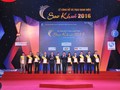 Các đơn vị nhận giải TOP 10 của Chương trình Sao Khuê 2016.