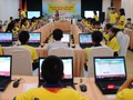 Các thí sinh thực hiện bài thi Trạng Nguyên Tiếng Việt trên máy tính.