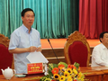 Thường trực Ban Bí thư Võ Văn Thưởng làm việc với Tỉnh ủy Bình Định về kết quả triển khai thực hiện Nghị quyết Đại hội XIII của Đảng và Nghị quyết Đại hội Đảng bộ tỉnh Bình Định lần thứ XX - Ảnh: TTXVN