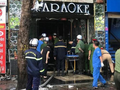 Lực lượng chức năng tham gia chữa cháy, cứu nạn cứu hộ trong vụ cháy quán karaoke ISIS.