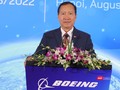 Giám đốc Boeing Vietnam Michael Nguyen chia sẻ cơ hội hợp tác ngành công nghiệp hàng không vũ trụ tại Diễn đàn Công nghiệp hàng không.