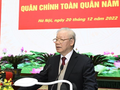 Tổng Bí thư Nguyễn Phú Trọng phát biểu tại Hội nghị quân chính toàn quân 2022.