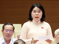 Đại biểu Quốc hội tỉnh Bình Dương Nguyễn Thị Ngọc Xuân phát biểu.