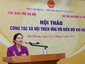 Thứ trưởng Bộ Lao động -Thương binh và Xã hội Nguyễn Thị Hà phát biểu tại hội thảo (Ảnh: Khánh Duy)