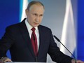 Tổng thống Nga Vladmir Putin đọc Thông điệp Liên bang tại Moscow (Ảnh: Moscow Times)