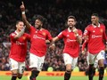 Fed ăn mừng bàn thắng cùng Antony, Bruno Fernandes và Marcus Rashford sau khi ghi bàn (Ảnh: Getty)