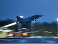 Chiến đấu cơ JAS 39 Gripen C/D cất cánh từ sân bay Lulea-Kallax, Thụy Điển vào ngày 4/3/2024 trong cuộc tập trận quân sự Nordic Response 24 của NATO (Ảnh: Getty)